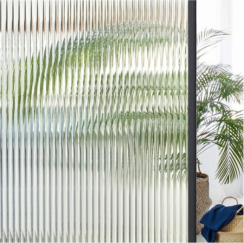 Privacy Window Film:Frosted Window Film Privacy Film 3D Vinyl Static Cling UV Blocking Static Cling Film for Glass Window Home Door (44.5x2) - Image 1