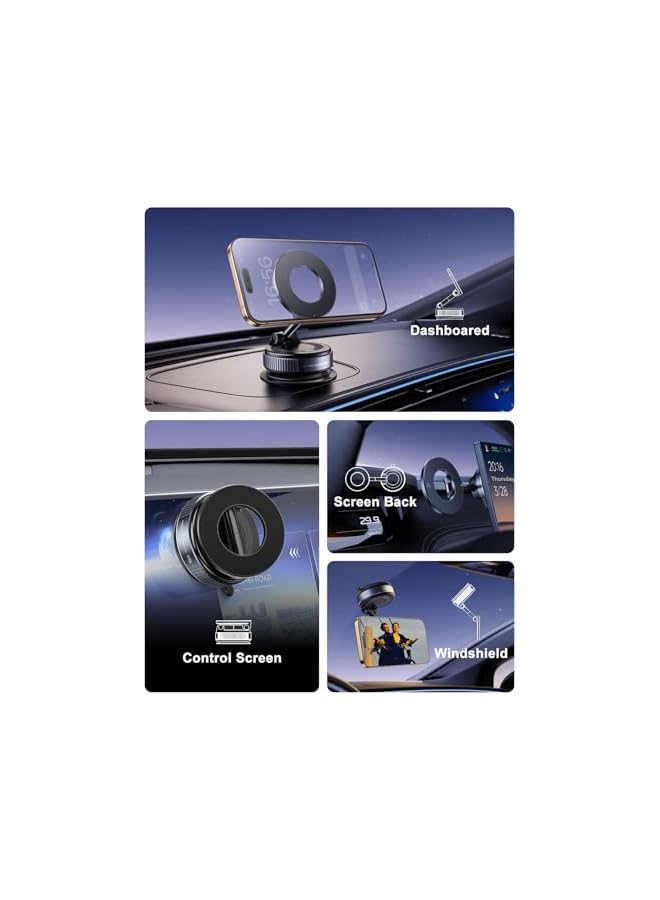 Green Tiger New Version Vacuum Magnetic Car Phone Holder,Zinc Alloy Bracket, Dual-Sided Attachment, Adjustable Dual-Axis Design, Enhanced Mechanical Suction, Ideal for Car, Home, and Travel (Black) - Image 2