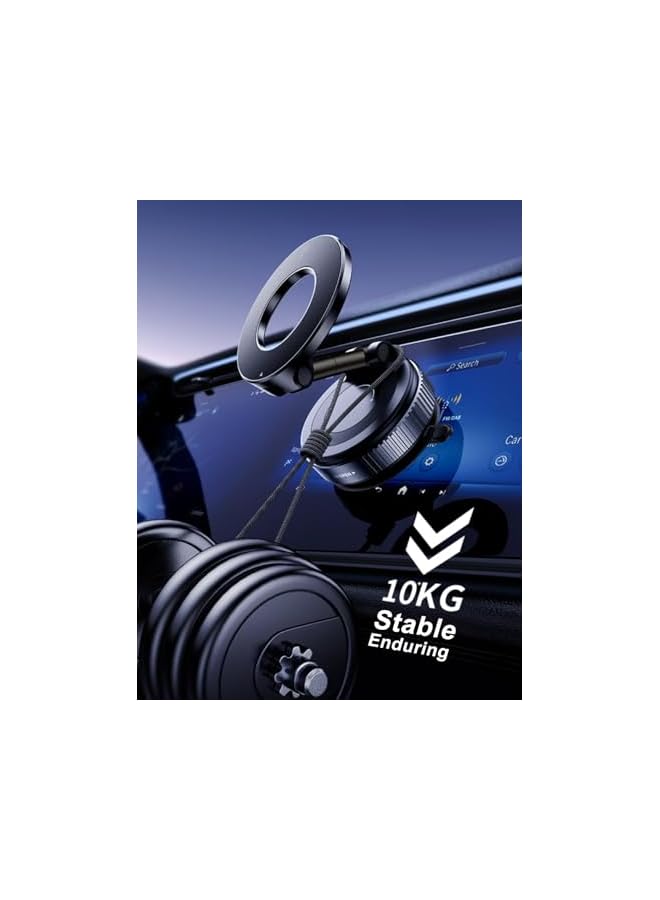 Green Tiger New Version Vacuum Magnetic Car Phone Holder,Zinc Alloy Bracket, Dual-Sided Attachment, Adjustable Dual-Axis Design, Enhanced Mechanical Suction, Ideal for Car, Home, and Travel (Black) - Image 4