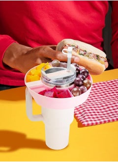 Generic Snack Bowl for Stanley 40 oz Tumbler, Snack Tray, Reusable Snack Ring for Stanley Insulated Cup Accessories (Pink)  - Image 3
