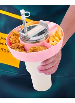 Generic Snack Bowl for Stanley 40 oz Tumbler, Snack Tray, Reusable Snack Ring for Stanley Insulated Cup Accessories (Pink)  - Image 1