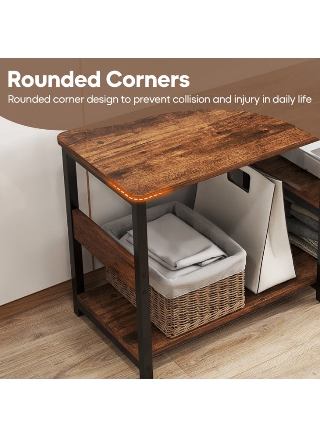 SHEIDLIN TV Stand Industrial Media Console Table with Open Storage Shelves, Metal Frame TV Cabinet for Living Room Bedroom, 3 Sizes Available - Image 5