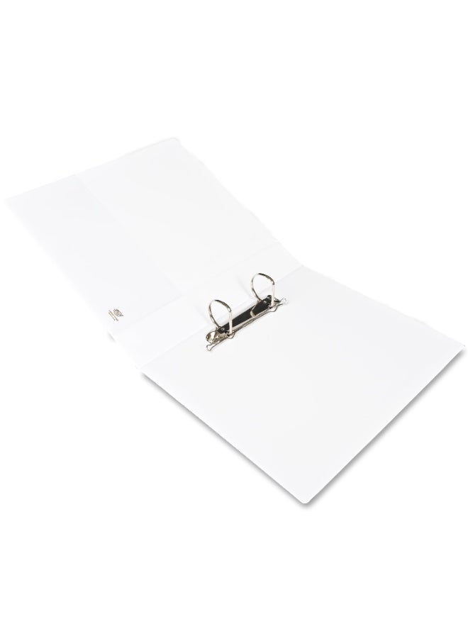 FIS Presentation Binder, A4 Size(210x297mm), 2[D]Ring Type, 40mm Ring Size, 2.25" Inches Spine with Clear PVC Pocket For Easy Insert Your Label Design, Packet of 2 Pieces, White Color-FSBD240DPB/2  - Image 3