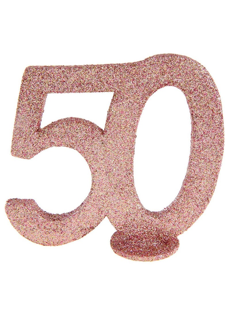 SANTEX 50-Years Birthday Anniversary Decoration Rose Gold 10x10cm - Image 1