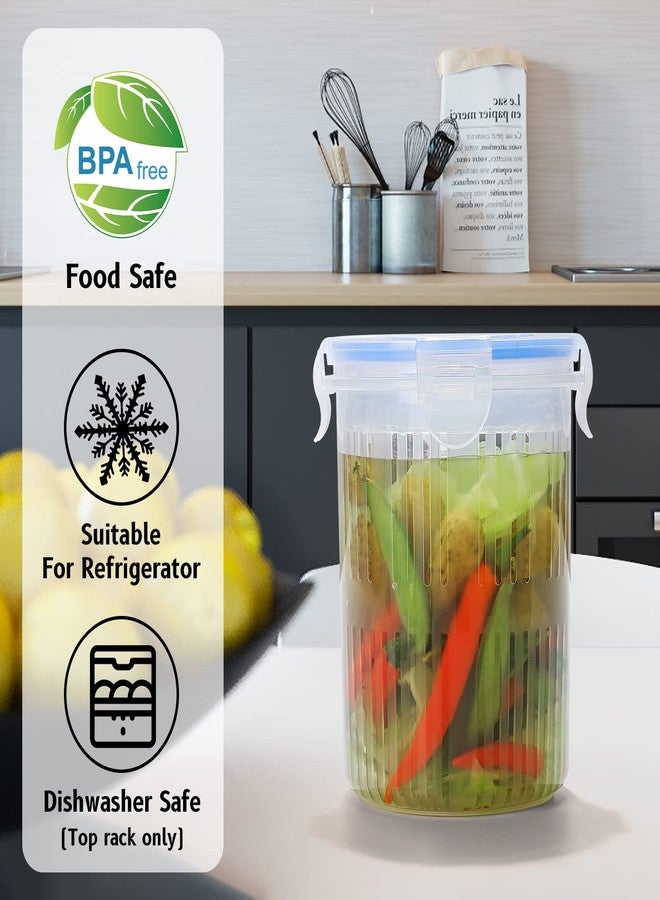 Qiuhome 24 oz Pickle Container with Strainer Pickle Jar with Strainer Jalapeno Container Pickled Food Container - 1 Pack - Image 4