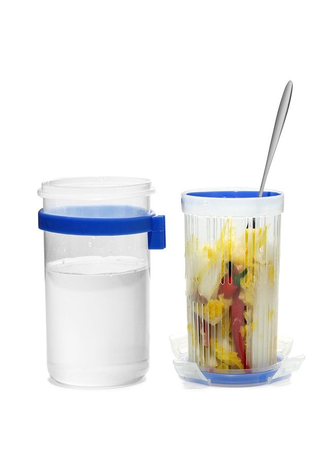 Qiuhome 24 oz Pickle Container with Strainer Pickle Jar with Strainer Jalapeno Container Pickled Food Container - 1 Pack - Image 3