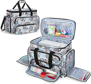 CURMIO CURMIO Sewing Machine Carrying Case for Most Standard Sewing Machine, Portable Travel Tote Bag with Compartments and  - Image 1