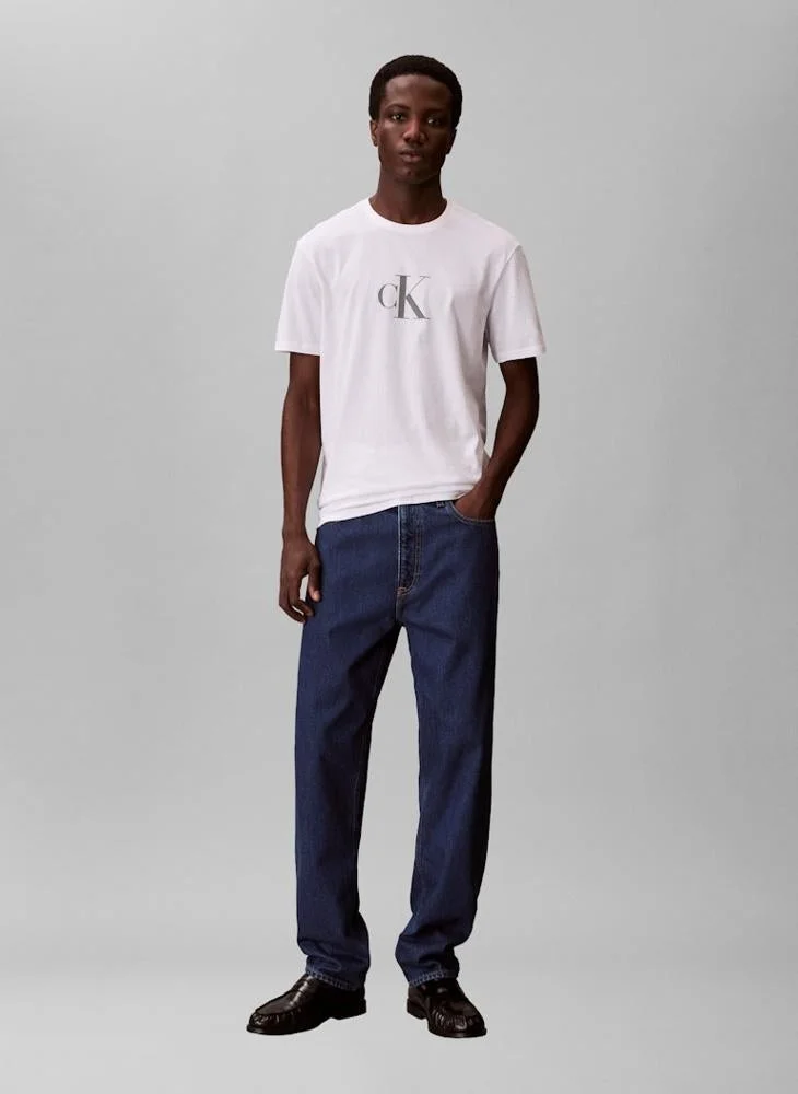 CALVIN KLEIN  Distressed Monogram Logo T-Shirt for Men | Best Price UAE