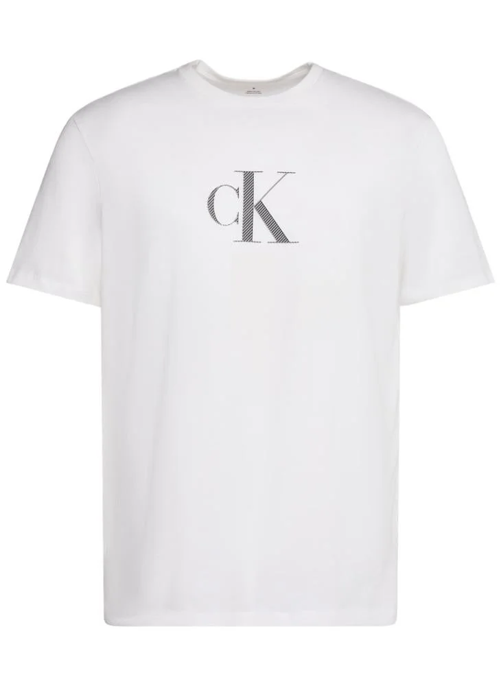 CALVIN KLEIN  Distressed Monogram Logo T-Shirt for Men | Best Price UAE