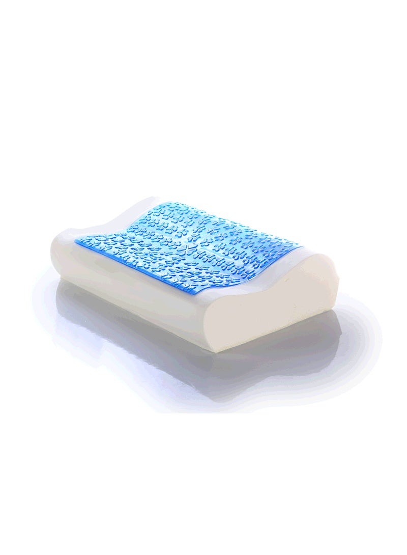 HT Medical Memory Foam Neck Pillow with Cooling Gel - Comfortable Contoured Sleeping Pillow for Cervical Support - Image 2