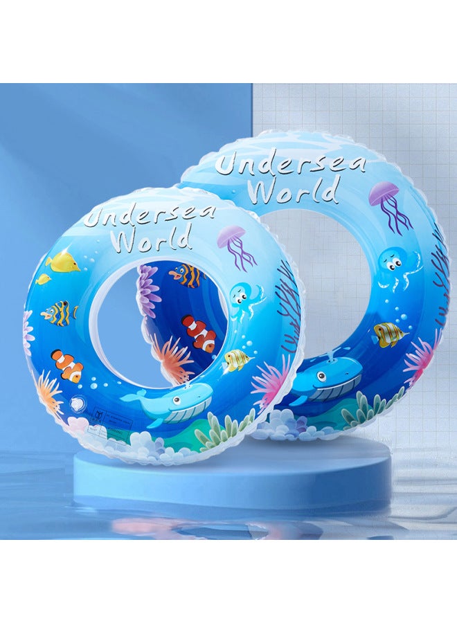 عام حلقة سباحة للأطفال سميكة مضادة للانقلاب للأولاد والبنات المبتدئين بيبي أوشن وورلد كارتون قابل للنفخ للإبط - القطر الخارجي بعد النفخ: 80# (مناسب للمراهقين من سن 10 إلى 15 سنة) - القطر الداخلي بعد الن - Image 2