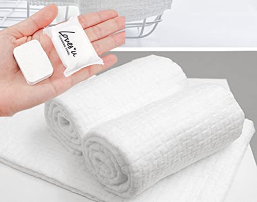QUALIALL Compressed Washcloths Towels, Premium Disposable Wash Cloths for Travel Camping - Image 1