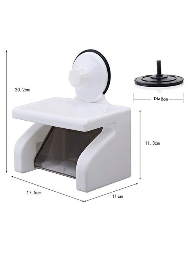 ZCM-HAPPY 2 PCS of Tissue Roll Holder With Magic Suction Cup with Shelf Rack - Image 2