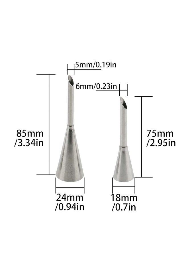 DGHAOP Cake Cream Puff Icing Piping Nozzle Tips 4 in 1 304 Stainless Steel Cream Piping Tip Nozzles Kit for Candy Fondant Baking Cake Decorating, Cake Tools - Image 3