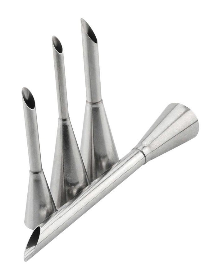 DGHAOP Cake Cream Puff Icing Piping Nozzle Tips 4 in 1 304 Stainless Steel Cream Piping Tip Nozzles Kit for Candy Fondant Baking Cake Decorating, Cake Tools - Image 4