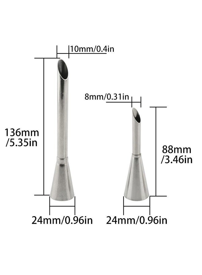 DGHAOP Cake Cream Puff Icing Piping Nozzle Tips 4 in 1 304 Stainless Steel Cream Piping Tip Nozzles Kit for Candy Fondant Baking Cake Decorating, Cake Tools - Image 2