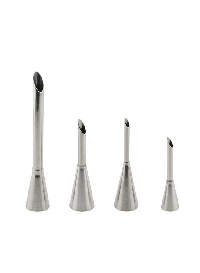 DGHAOP Cake Cream Puff Icing Piping Nozzle Tips 4 in 1 304 Stainless Steel Cream Piping Tip Nozzles Kit for Candy Fondant Baking Cake Decorating, Cake Tools - Image 1