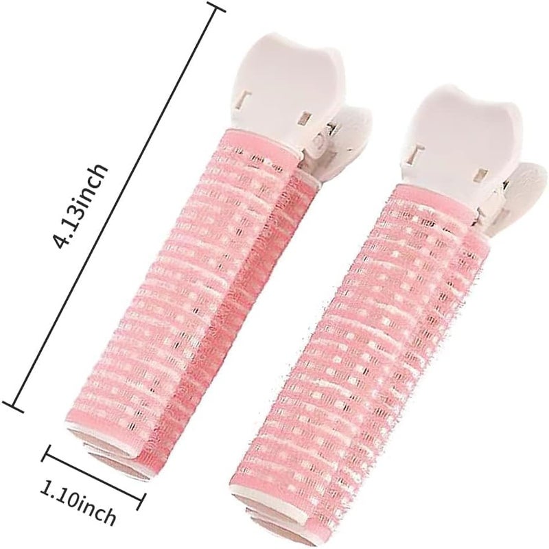 WLngtv 4 Pcs Pink Hair Rollers with Clip for Volumizing Bangs Curls - DIY Hair Styling Accessories Tool and Portable Self Grip Volume Clips，Volumizing Hair Clips,Styling Tools and Appliances - Image 2