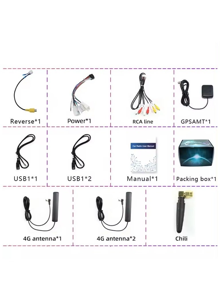 شاشة أندرويد لتويوتا كورولا 2014 2015 2016 2 جيجا بايت رام 32 جيجا بايت ذاكرة تدعم Apple Carplay Android Auto شاشة لمس IPS عالية الدقة بالكامل وكاميرا احتياطية متضمنة - Image 3