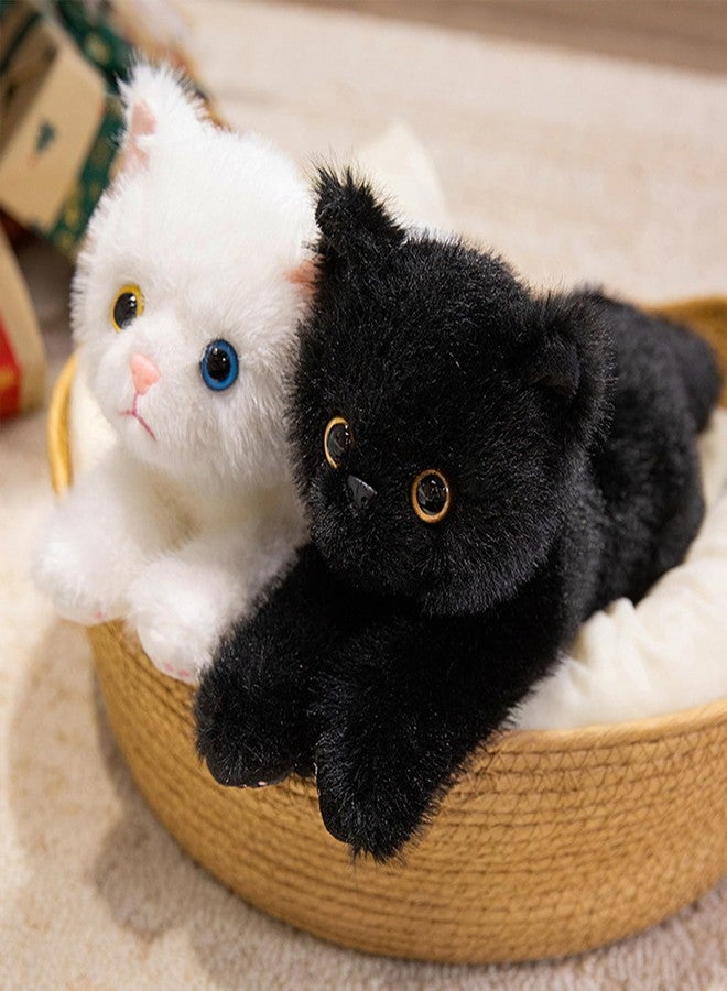PEACH CAT Cat Stuffed Animal 12" Realistic Kitten Plushies Soft Plush Toys Gifts for Kids Black - Image 4