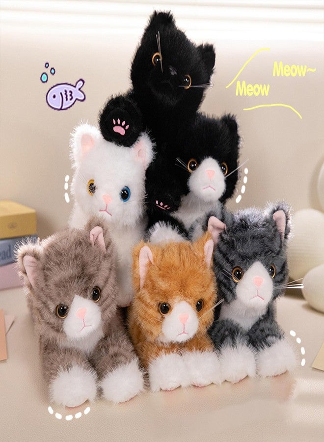 PEACH CAT Cat Stuffed Animal 12" Realistic Kitten Plushies Soft Plush Toys Gifts for Kids Black - Image 5