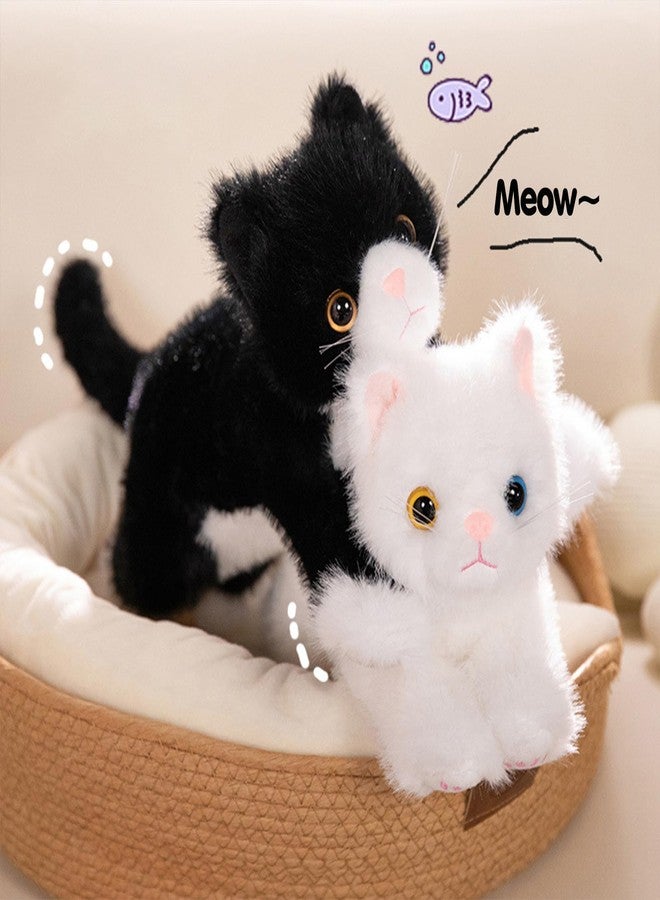 PEACH CAT Cat Stuffed Animal 12" Realistic Kitten Plushies Soft Plush Toys Gifts for Kids Black - Image 2