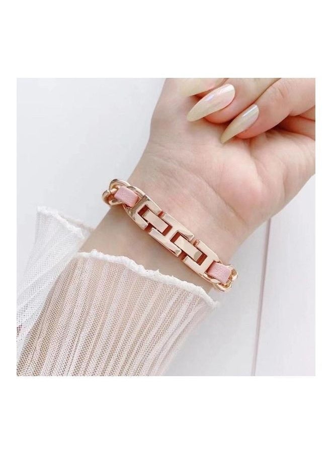 NIBEMINENT - Replacement Watchbands For Apple Watch Series 7 45mm/6 & SE 5 4 44mm/3 2 1 42mm Gold White - Image 1