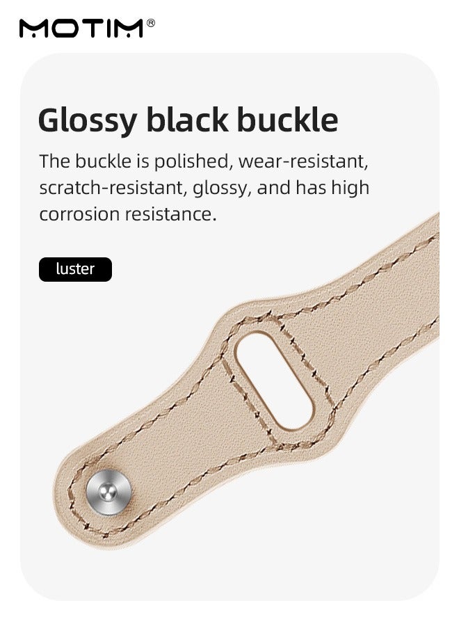 Motim Apple Watch Band for Apple Watch Series Band 42mm/44mm/45mm/46mm/49mm, Women Men Genuine Leather Elegant Design, Slim Replacement Strap, Compatible with iWatch SE Series 11/10/9/8/7/6/5/4/3/2/1 - Image 4