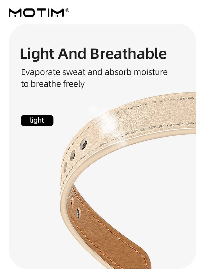 Motim Apple Watch Band for Apple Watch Series Band 42mm/44mm/45mm/46mm/49mm, Women Men Genuine Leather Elegant Design, Slim Replacement Strap, Compatible with iWatch SE Series 11/10/9/8/7/6/5/4/3/2/1 - Image 5