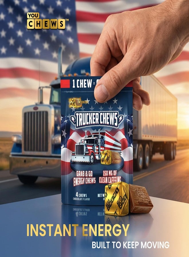 YouChews Trucker Chews, Energy Bites – 150mg of Caffeine, No Jitters Grab-and-Go Energy Chews, Individually Wrapped Portable Energy Support for Long Hauls and On-the-Road Drivers, 4 Counts - Image 5