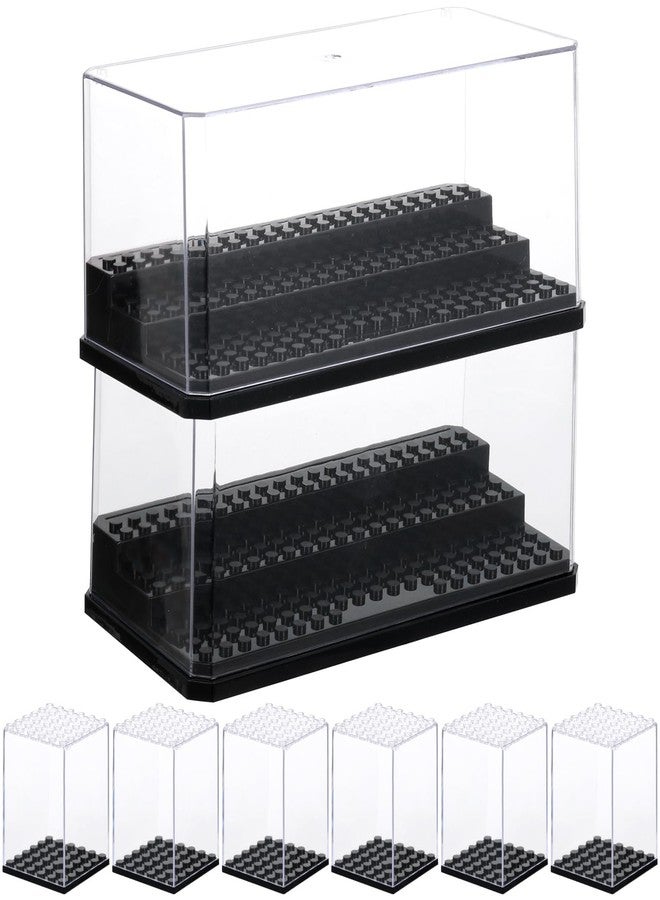 AIHSUMC 8 Pack Display Cases for Minifigures, Acrylic Storage Case 2 L with 6 S Mini-Figure Display Boxes Stackable Action Figures Blocks Display Box for Minifigs, Characters, Blocks - Image 1