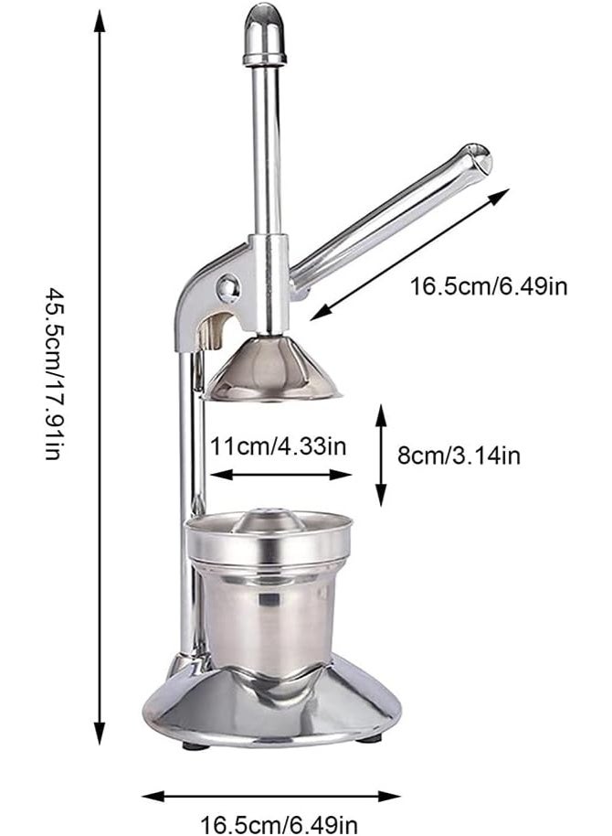 SUKILO Manual Commercial Stainless Steel Citrus Juicer - Heavy-Duty Hand Press, Ergonomic Design, Detachable Filter Cup, Easy to Clean, Ideal for Home & Professional Use - Image 3