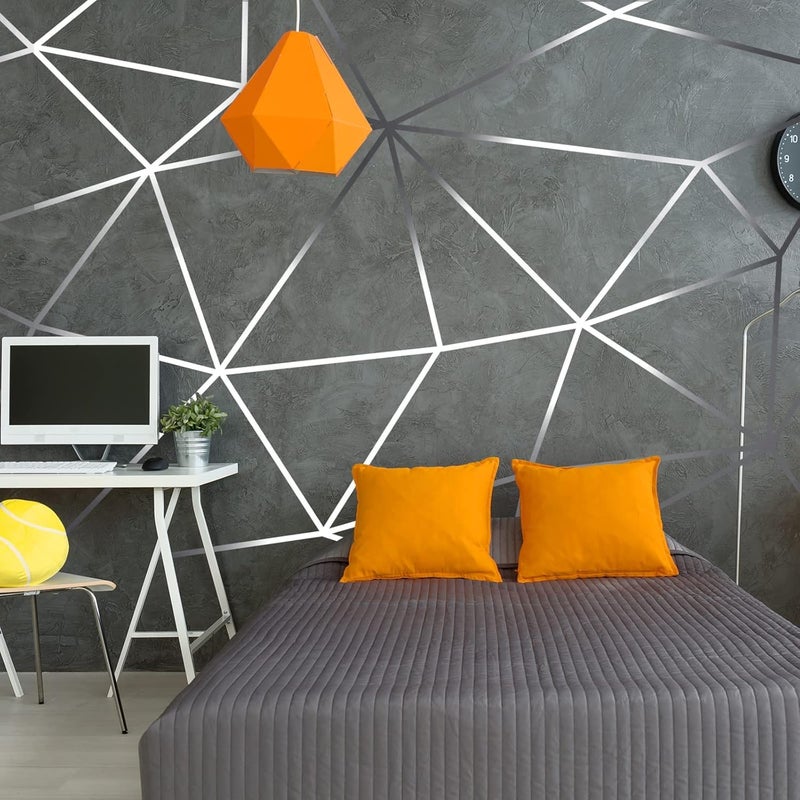 MOCOCO Silver Tape (2CM x 50M) - Self-Adhesive Tiles Gap Foil Line Border Tape| Mirror Finish| DIY Craft| Decorative Floor Sealing Strip, Seam Sticker, Silver Patti for Home, Wall, Ceiling & Cabinet. - Image 3