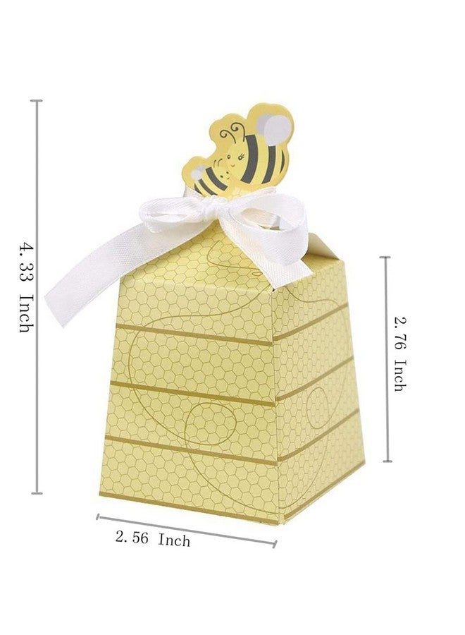 KUPOO 50 Pcs Bumble Bee Candy Boxes Beehive Gift Box With Ribbons Baby Favors Candy Boxes For Baby Shower Birthday Decorations - Image 2