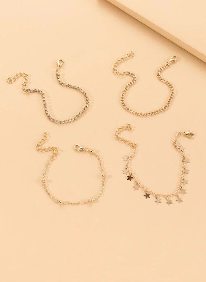 تايك تو مجموعة من 4 أساور يد بتعليقة نجمة