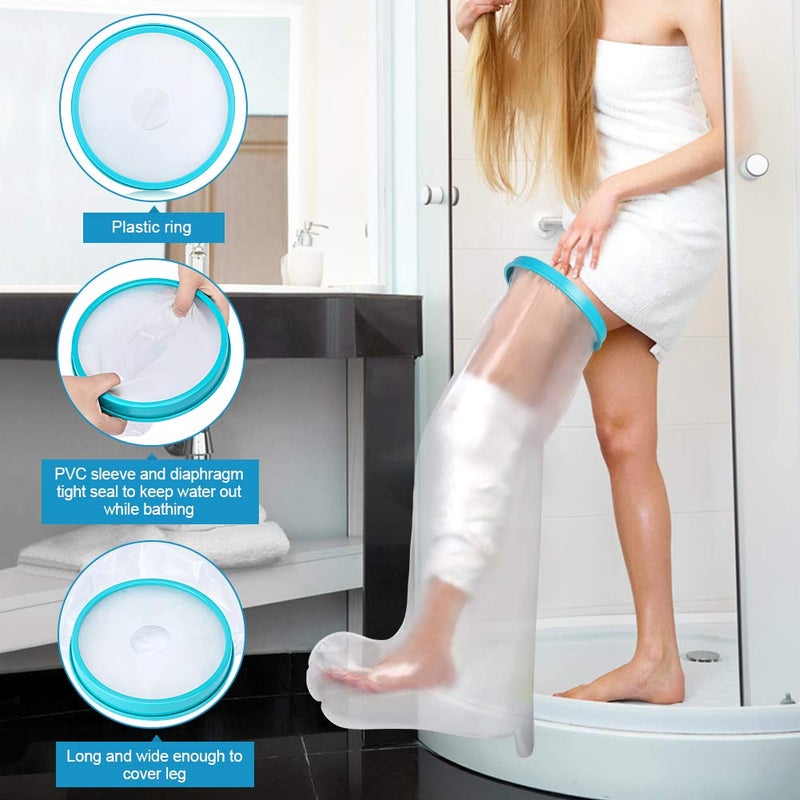 YOSOO Waterproof Leg Cast Cover for Shower, Adult Full Leg Cast Protector and Shower Bandage for Broken Surgery Leg, Wound and Burns to Keep The Leg Foot Ankle Dry - Adult Full Leg Size (41 Inches) - Image 3