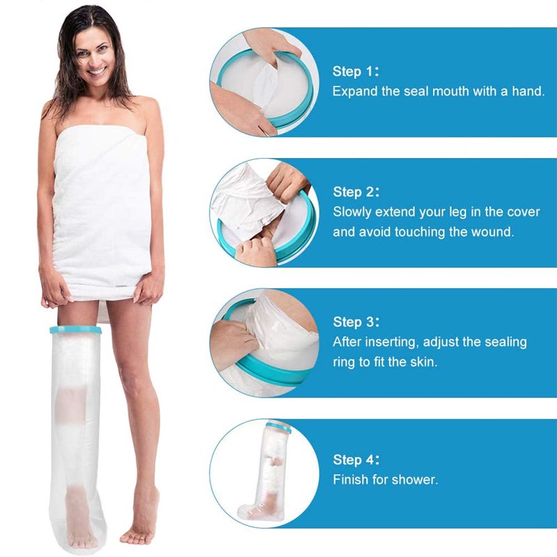 YOSOO Waterproof Leg Cast Cover for Shower, Adult Full Leg Cast Protector and Shower Bandage for Broken Surgery Leg, Wound and Burns to Keep The Leg Foot Ankle Dry - Adult Full Leg Size (41 Inches) - Image 5