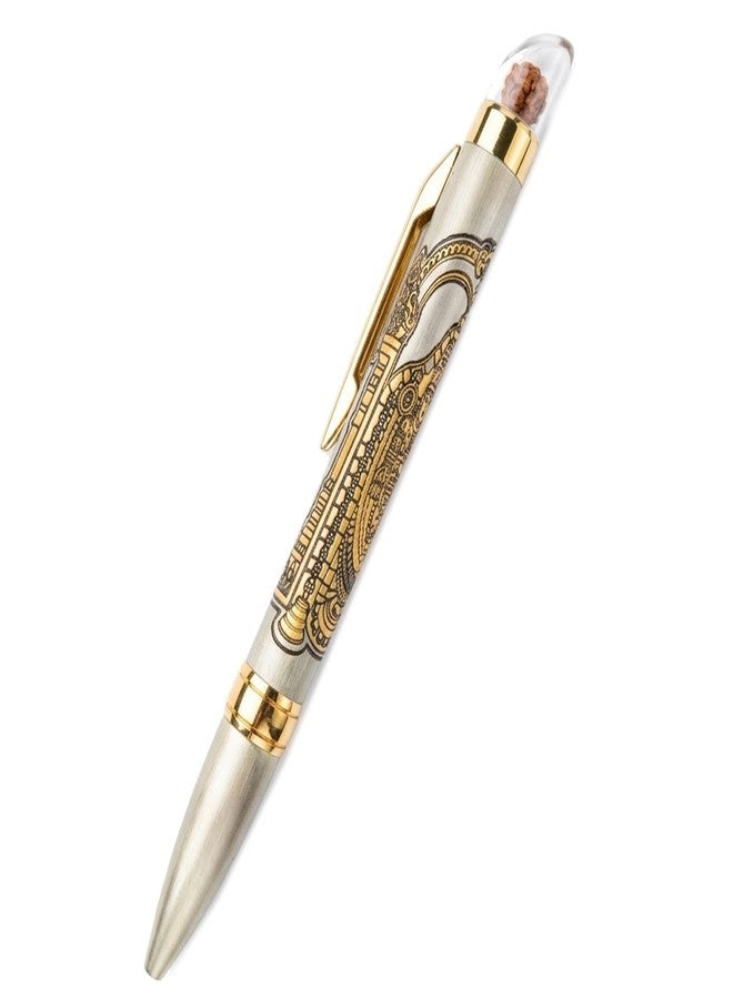 Flamenco Divine Rudraksha Series Ballpoint Pen, Metal Body with Tirupati Balaji Etched Design, Rudraksha Studded, Twist Mechanism, 0.6 mm Tip - Image 1