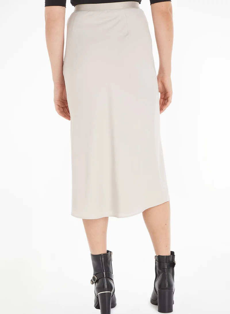 CALVIN KLEIN High Waist Midi Skirt