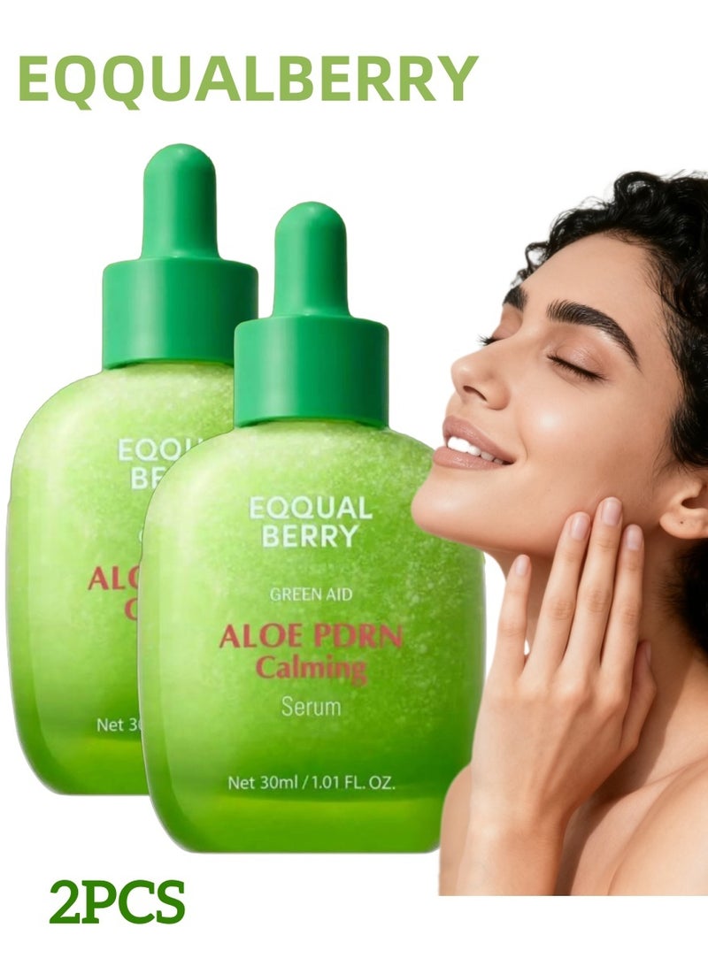 eqqualberry 2 PCS, EQQUALBERRY Aloe PDRN Calming Serum, Soothe, Repair and Strengthen Sensitive Skin, Hypoallergenic, with Aloe and Centella for Intense Calming and Barrier Repair, 30ml *2 - Image 1