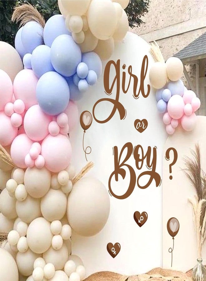HATARU Boy or Girl Signs Decals Gender Reveal Party Decorations Sticker Vinyl Baby Shower Party Sign Decor for Backdrop Peel and Stick He or She Welcome Sign Sticker Decal for Balloon Arch Pregnancy Supplies - Image 1