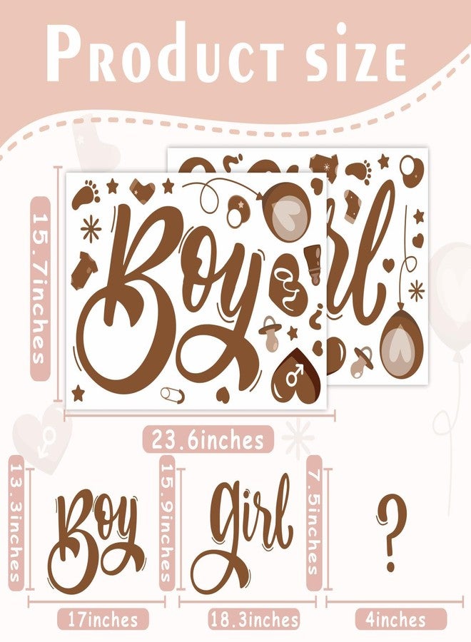 HATARU Boy or Girl Signs Decals Gender Reveal Party Decorations Sticker Vinyl Baby Shower Party Sign Decor for Backdrop Peel and Stick He or She Welcome Sign Sticker Decal for Balloon Arch Pregnancy Supplies - Image 4