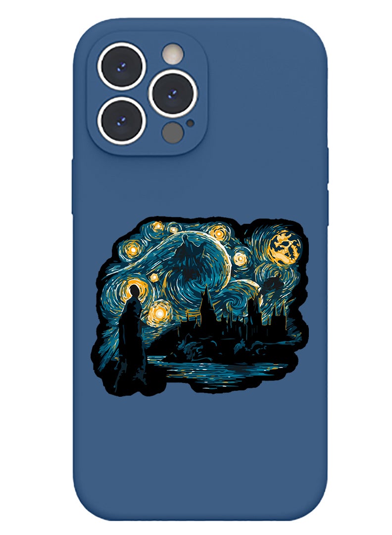 Theodor Protective Slim Fit Case Liquid Silicone Cover with Full Body Protection Anti-Scratch Shockproof Case For iPhone 13 Pro Max Blue  - Start with Bismillah Black - Image 1