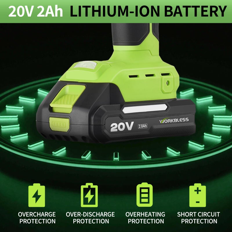 WorkBless Cordless Hot Glue Gun, Battery Power Full Size Hot Glue Gun with 20V 2Ah Battery, Leak-Proof Nozzle Heavy and Duty Glue Gun for Industrial & Crafts, 30pcs 11mm Full Size Glue Stick - Image 2