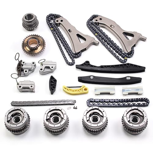 AUCERAMIC طقم سلسلة توقيت AUCERAMIC M278 مع ترس ضبط عمود الكامات متوافق مع مرسيدس بنز CLS550 E500 E550 GL450 GL500 X166 GL550 GLS550 CL550 GLE500 ML500 W166 W212 4.7L V8 توربو A0009935576 - Image 1