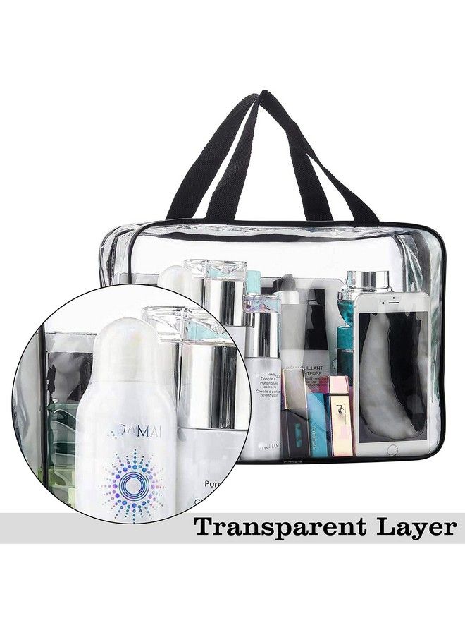 TULMAN Pvc Transparent Travel Toiletry Bag Cosmetic Makeup Organizer Hand Bag Kids Toys Storage Organizer Bag For Home (30X22X8 Cm) (Small Transparent Cosmetic Bag 8 Pack) - Image 5
