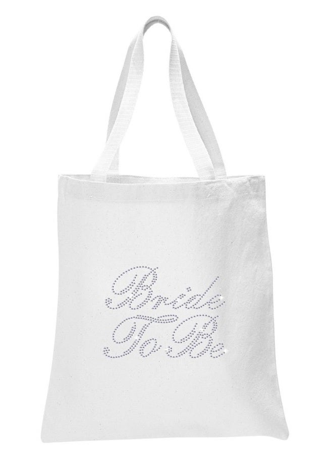 CrystalsRus White Bride To Be Crystal Open Toe Spa Slippers and Tote bags wedding bride gift hen party  - Image 2