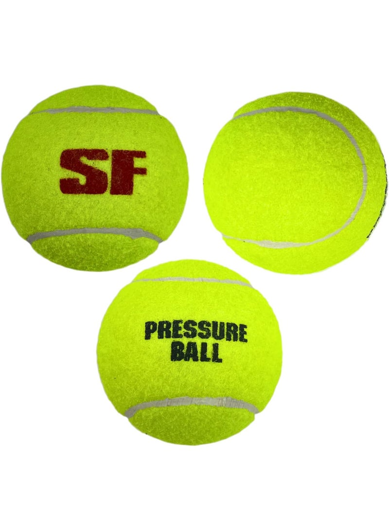 اس اف مجموعة كرات الكريكيت المضغوطة من 3 كرات - كرات تنس عالية الارتداد للكريكيت ذي الشريط اللاصق، والتدريب، واللعب في الشوارع والنوادي - طبقة خارجية متينة من اللباد لأداء يدوم طويلاً - Image 1