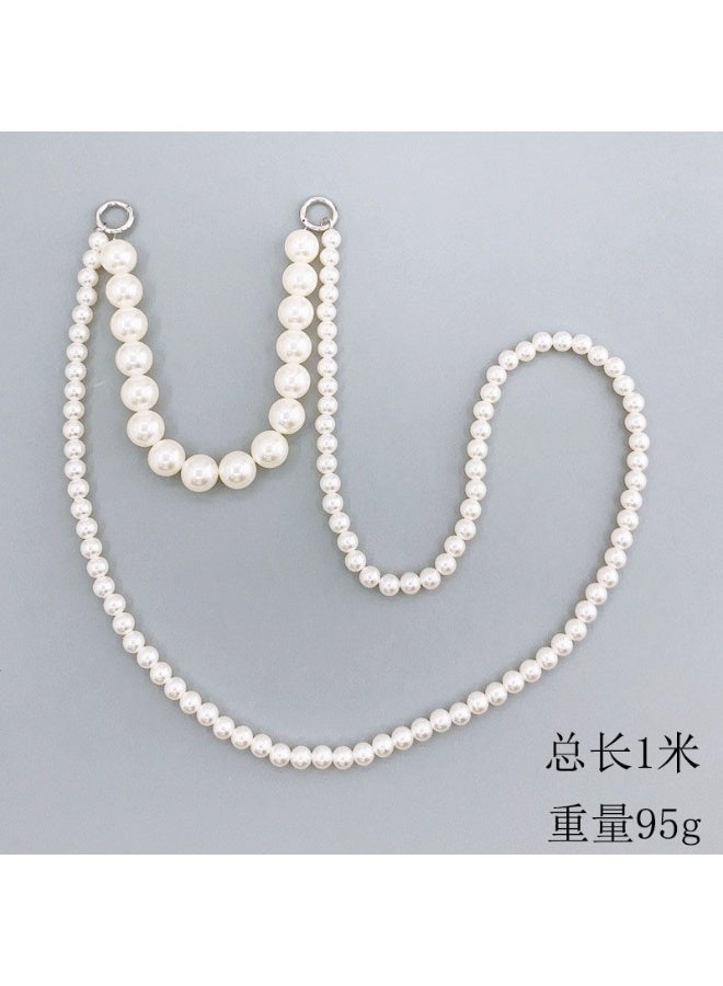 NIBEMINENT Phone Charm/ Chain Strap for Women Girls,K395 Hand Strung Pearls Cell Phone Case Lanyard Wrist Strap