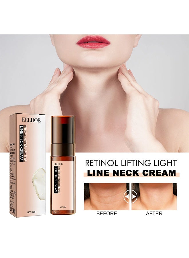 EELHOE Retinol Lifting Lighting Line Neck Cream - Fade Neck Lines,Firming and Moisturizing Brighten Skin Neck Massage,Reshape Swan Neck - Image 1